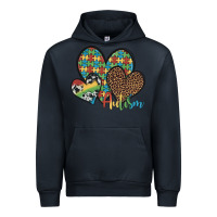 Navy autism hearts leopard cowhide Urban Hoodie - Artiststas