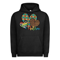 Pigment Black autism hearts leopard cowhide Urban Hoodie - Artiststas