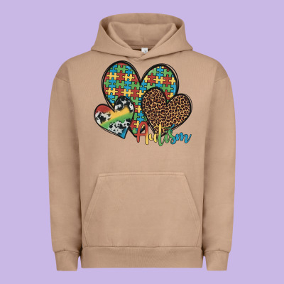 Autism Hearts Leopard Cowhide Urban Hoodie Designed By Artiststas