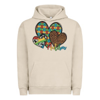 Pigment French Oak autism hearts leopard cowhide Urban Hoodie - Artiststas