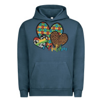 Pigment Midnight Navy autism hearts leopard cowhide Urban Hoodie - Artiststas