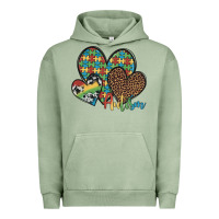 Pigment Oil Green autism hearts leopard cowhide Urban Hoodie - Artiststas