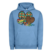 Pigment Pebble Blue autism hearts leopard cowhide Urban Hoodie - Artiststas