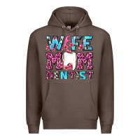 Coffee Wife Mom Dentist With Tooth And Floss Premium Hoodie - AdoDesignShop