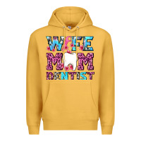 Mustard Wife Mom Dentist With Tooth And Floss Premium Hoodie - AdoDesignShop