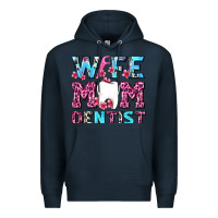 Navy Wife Mom Dentist With Tooth And Floss Premium Hoodie - AdoDesignShop