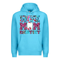 Ocean Blue Wife Mom Dentist With Tooth And Floss Premium Hoodie - AdoDesignShop