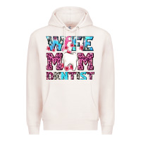 Pale Pink Wife Mom Dentist With Tooth And Floss Premium Hoodie - AdoDesignShop