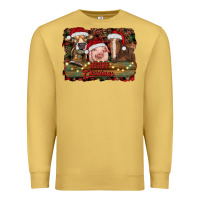 Antique Gold merry christmas farm animals Premium Sweatshirt - RanaPortraitStore
