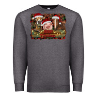 Charcoal Heather merry christmas farm animals Premium Sweatshirt - RanaPortraitStore