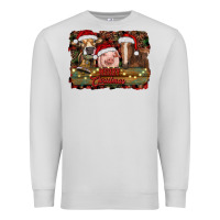 Dove Grey merry christmas farm animals Premium Sweatshirt - RanaPortraitStore