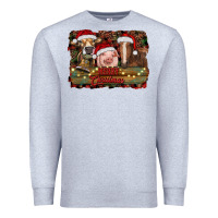 Heather Grey merry christmas farm animals Premium Sweatshirt - RanaPortraitStore