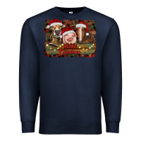 Navy merry christmas farm animals Premium Sweatshirt - RanaPortraitStore