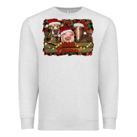 Oatmeal Heather merry christmas farm animals Premium Sweatshirt - RanaPortraitStore