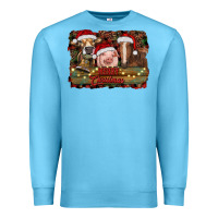 Ocean Blue merry christmas farm animals Premium Sweatshirt - RanaPortraitStore