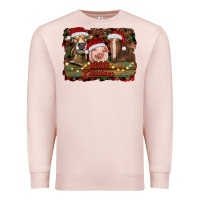 Pale Pink merry christmas farm animals Premium Sweatshirt - RanaPortraitStore