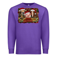 Purple merry christmas farm animals Premium Sweatshirt - RanaPortraitStore