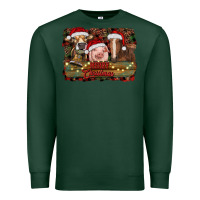 Sports Green merry christmas farm animals Premium Sweatshirt - RanaPortraitStore