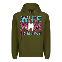 Army Green Wife Mom Dentist With Tooth And Floss Premium Hoodie - AdoDesignShop
