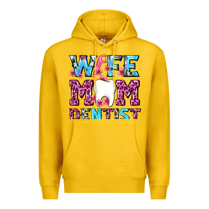 Wife Mom Dentist With Tooth And Floss Premium Hoodie by AdoDesignShop | Teevron