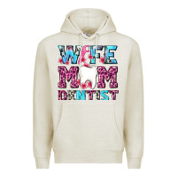Oatmeal Heather Wife Mom Dentist With Tooth And Floss Premium Hoodie - AdoDesignShop