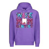 Purple Wife Mom Dentist With Tooth And Floss Premium Hoodie - AdoDesignShop