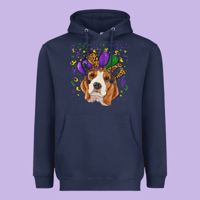 Heavyweight Hoodie Mardi gras beagle