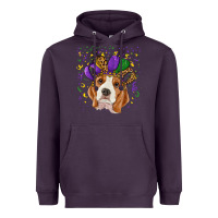 Plum Mardi gras beagle Heavyweight Hoodie - RanaPortraitStore