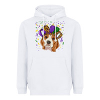 White Mardi gras beagle Heavyweight Hoodie - RanaPortraitStore