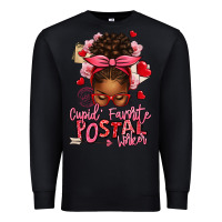 Black cupid's favorite postal worker afro messy bun Premium Sweatshirt - texasbilliewilder