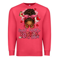 Cardinal cupid's favorite postal worker afro messy bun Premium Sweatshirt - texasbilliewilder