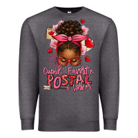 Charcoal Heather cupid's favorite postal worker afro messy bun Premium Sweatshirt - texasbilliewilder