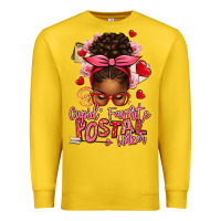Lemon cupid's favorite postal worker afro messy bun Premium Sweatshirt - texasbilliewilder