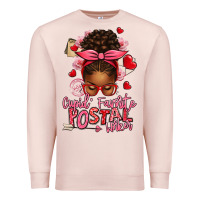 Pale Pink cupid's favorite postal worker afro messy bun Premium Sweatshirt - texasbilliewilder