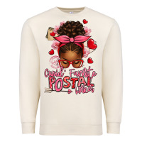 Sandshell cupid's favorite postal worker afro messy bun Premium Sweatshirt - texasbilliewilder