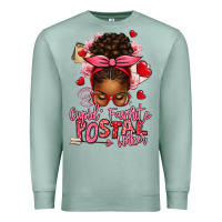 Seafoam cupid's favorite postal worker afro messy bun Premium Sweatshirt - texasbilliewilder