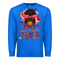True Royal cupid's favorite postal worker afro messy bun Premium Sweatshirt - texasbilliewilder