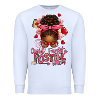 White cupid's favorite postal worker afro messy bun Premium Sweatshirt - texasbilliewilder