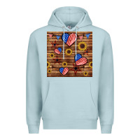 Blue Mist 4th of july hearts seamless pattern Premium Hoodie - BundleAndBundleShop