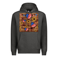 Charcoal Heather 4th of july hearts seamless pattern Premium Hoodie - BundleAndBundleShop