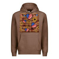 Chestnut 4th of july hearts seamless pattern Premium Hoodie - BundleAndBundleShop