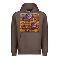 Coffee 4th of july hearts seamless pattern Premium Hoodie - BundleAndBundleShop