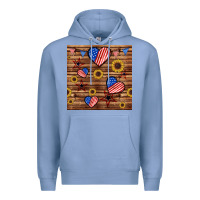 Colony Blue 4th of july hearts seamless pattern Premium Hoodie - BundleAndBundleShop