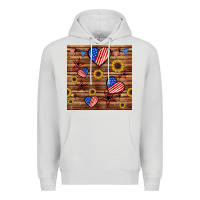 Dove Grey 4th of july hearts seamless pattern Premium Hoodie - BundleAndBundleShop
