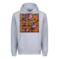 Heather Grey 4th of july hearts seamless pattern Premium Hoodie - BundleAndBundleShop