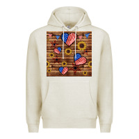 Oatmeal Heather 4th of july hearts seamless pattern Premium Hoodie - BundleAndBundleShop