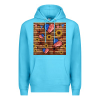 Ocean Blue 4th of july hearts seamless pattern Premium Hoodie - BundleAndBundleShop