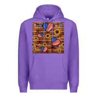 Purple 4th of july hearts seamless pattern Premium Hoodie - BundleAndBundleShop