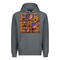 Rock 4th of july hearts seamless pattern Premium Hoodie - BundleAndBundleShop