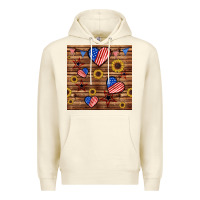 Sandshell 4th of july hearts seamless pattern Premium Hoodie - BundleAndBundleShop